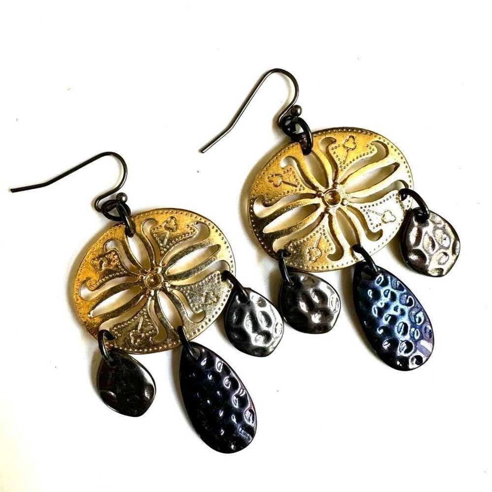Gold tone drop earrings